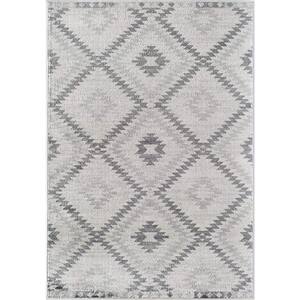 Soleil Kilim White Tribal Moroccan 8 ft. x 12 ft. Area Rug