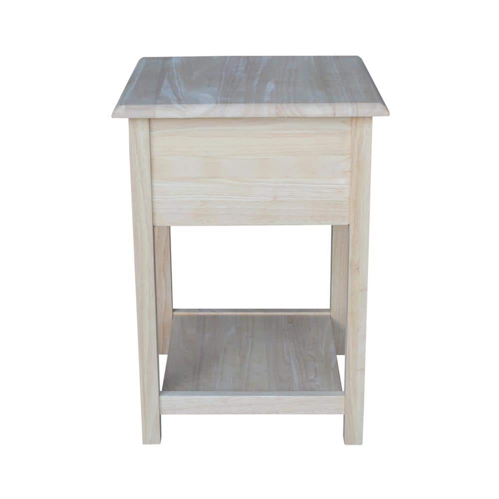 Unfinished Lamp Table with 2-Drawer - thumbnail 2