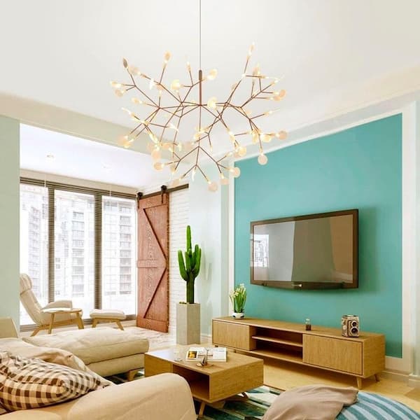 chandelierデスク Predosola Postmodern 15-Watt 45-Light Integrated LED Rose Gold