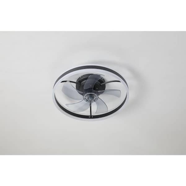 Tidoin 20 in. Integrated LED Indoor Black Smart Ceiling Fan with Remote