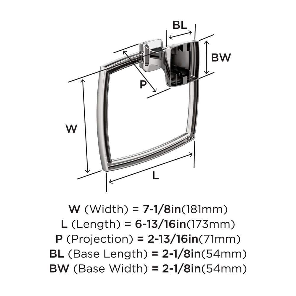 Amerock Chrome Wall Mounted Towel Ring