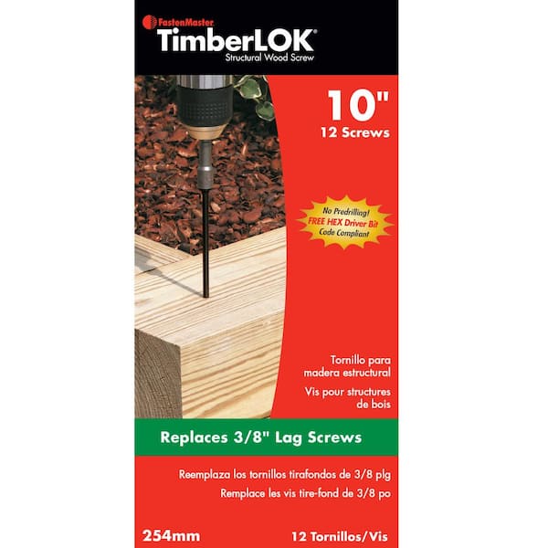 FastenMaster TimberLOK 10 in. Structural Wood Screw (12 Pack
