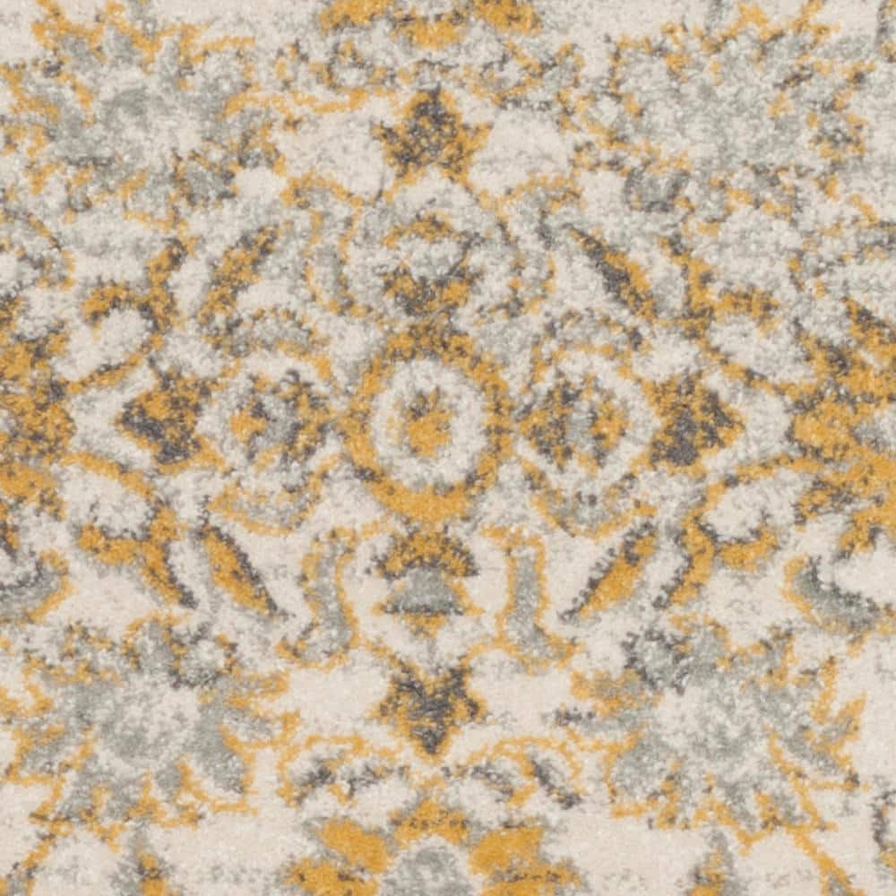 Ivory Gold Elegance 2'2" x 4' Reversible Synthetic Area Rug