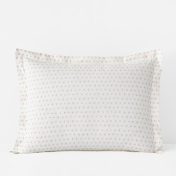 Company Kids by The Company Store Company Kids Ditsy Stars Organic Cotton Percale Pink Standard Sham