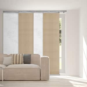 Kalinda 48 in. - 88 in. W x 94 in. L Adjustable 4- Panel White Single Rail Panel Track with 23.5 in. Slates