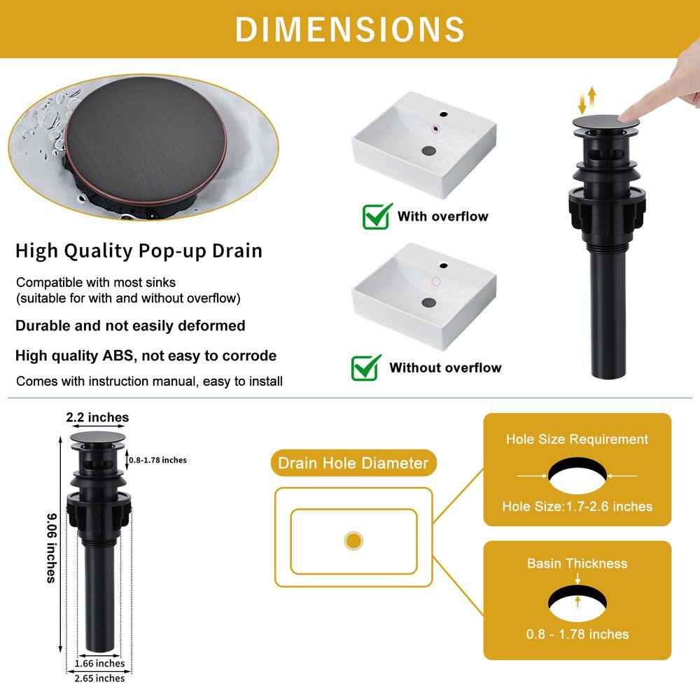 Oil Rubbed Bronze Waterfall Bathroom Faucet with Deckplate and Pop-Up Drain