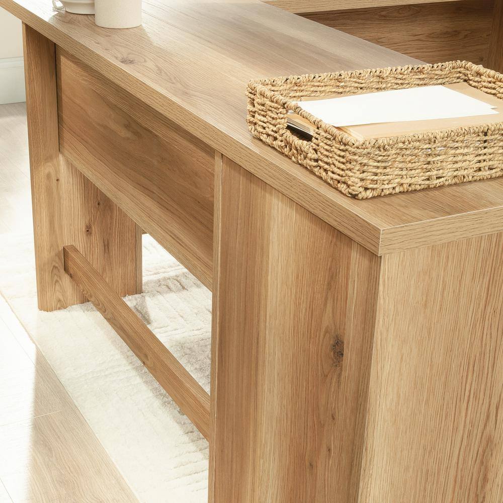 Timber Oak L-Shaped Corner Computer Desk with Drawer and Filing Cabinet