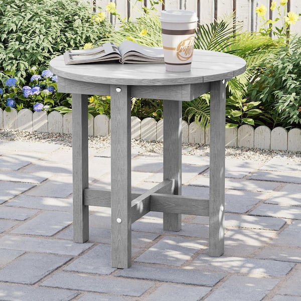 KIT キット Side table グレー JOYESERY Round Weather Resistant HDPE Outdoor Side Table in Light