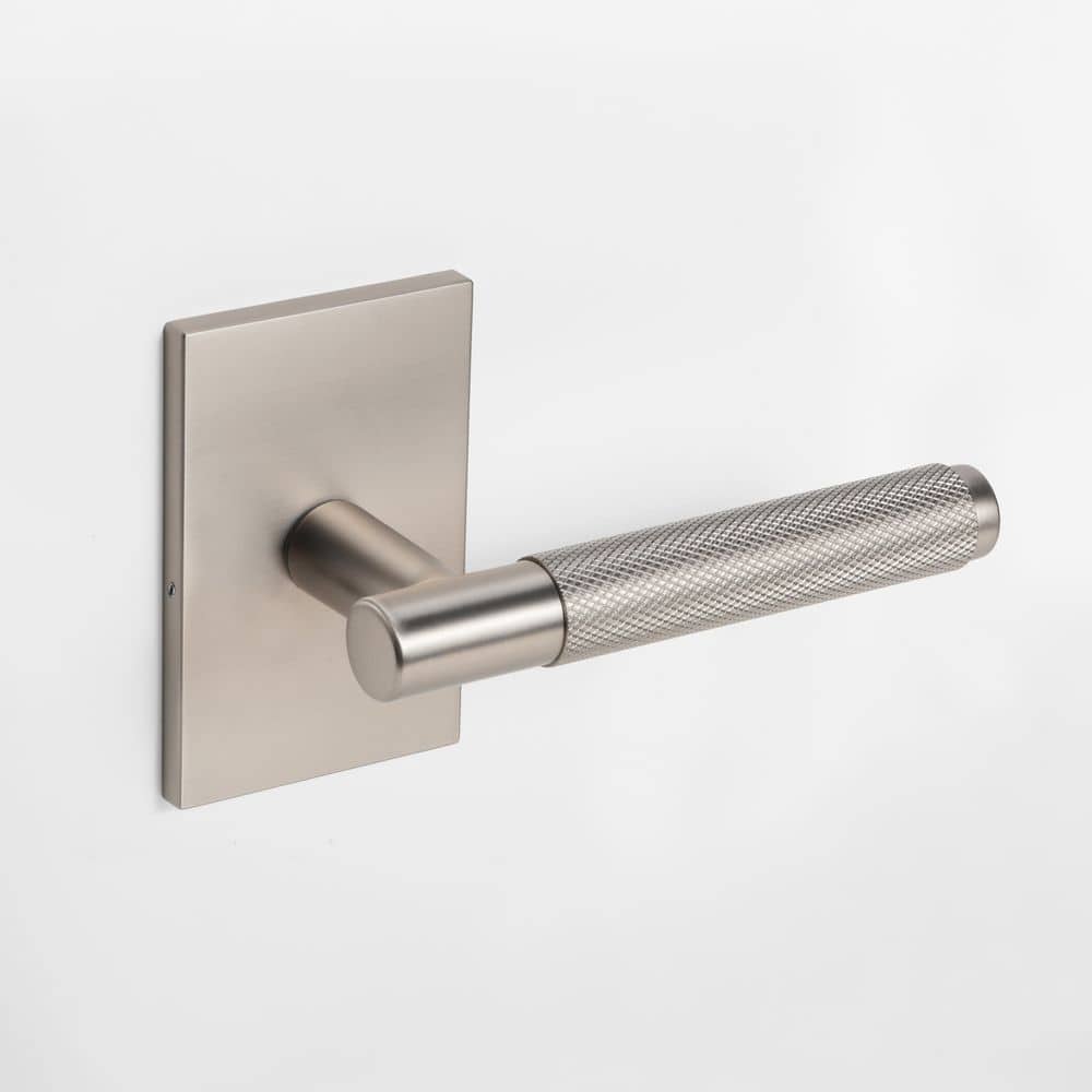 Taylor Satin Nickel Modern Knurled Interior Door Handle, Rectangle Plate with Concealed Screws (Passage - Hall/Closet) price history on PriceWatchPro