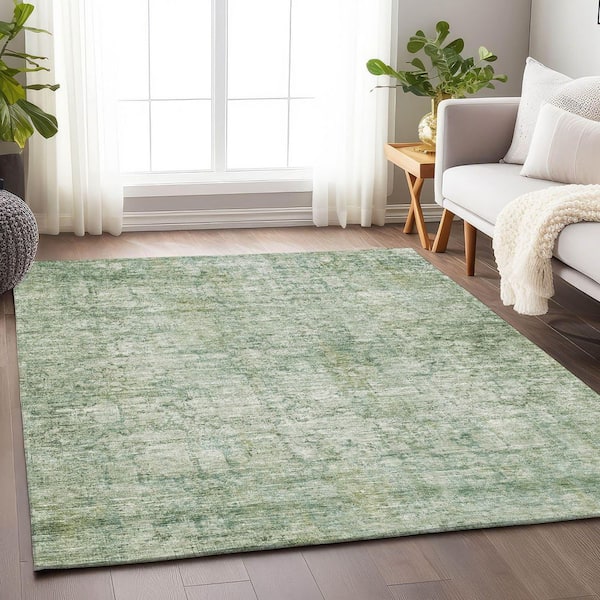 Chantille Machine Washable Indoor/Outdoor Abstract ACN1764 Aloe 9 ft. x 12 ft. Area Rug