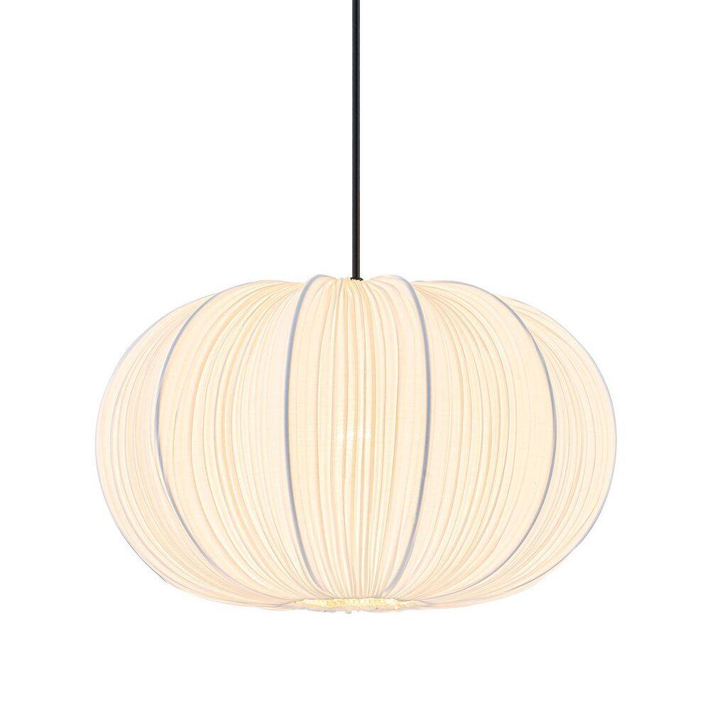 Ethan 1-Light 15.7 in. Black Pendant Light with Fabric Shade price history on PriceWatchPro