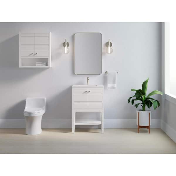 KOHLER Helst 24 in. W x 18 in. D x 36 in. H Single Sink Freestanding Bath Vanity in White with Quartz Top