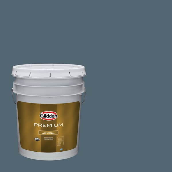 Glidden Premium 5 gal. Silent Night PPG1153-6 Flat Exterior Latex Paint