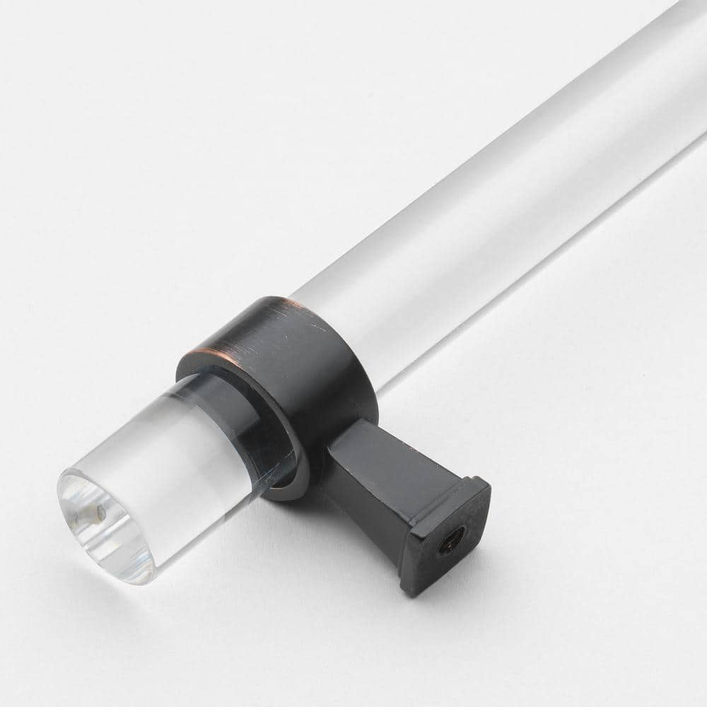 7-Inch Clear Acrylic Bar Pull with Oil Rubbed Bronze Mounts