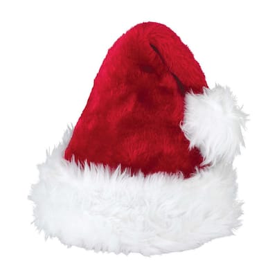 15 in. x 11 in. Santa Christmas Deluxe Hat (2-Pack)