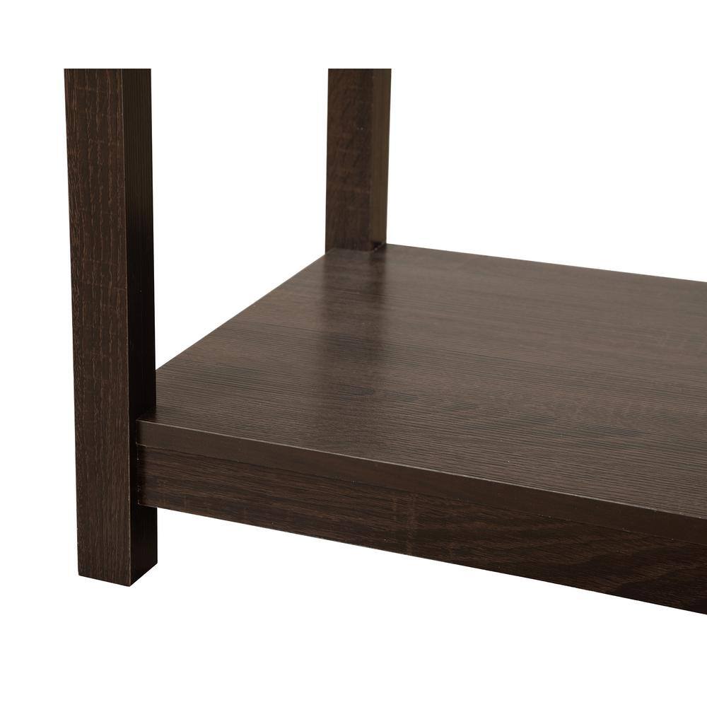 Salem Dark Brown 1-Drawer Nightstand with Open Shelf