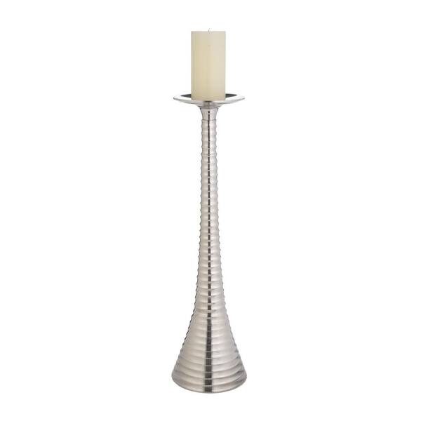 Titan Lighting Silver Bugle 26 in. Nickel Plated Aluminum Candle Holder