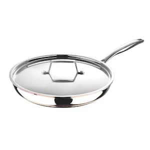 5CX 12 in. Stainless Steel Nonstick Skillet in Silver with Lid