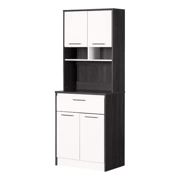 South Shore Myro Gray Oak and White Particle Board 29 in. Buffets ...