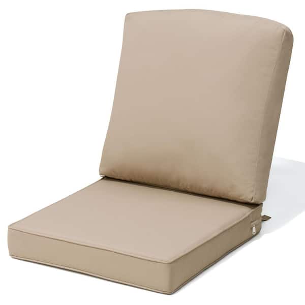 21 in. x 22 in. Deep Seating Outdoor Lounge Chair Cushion in Beige