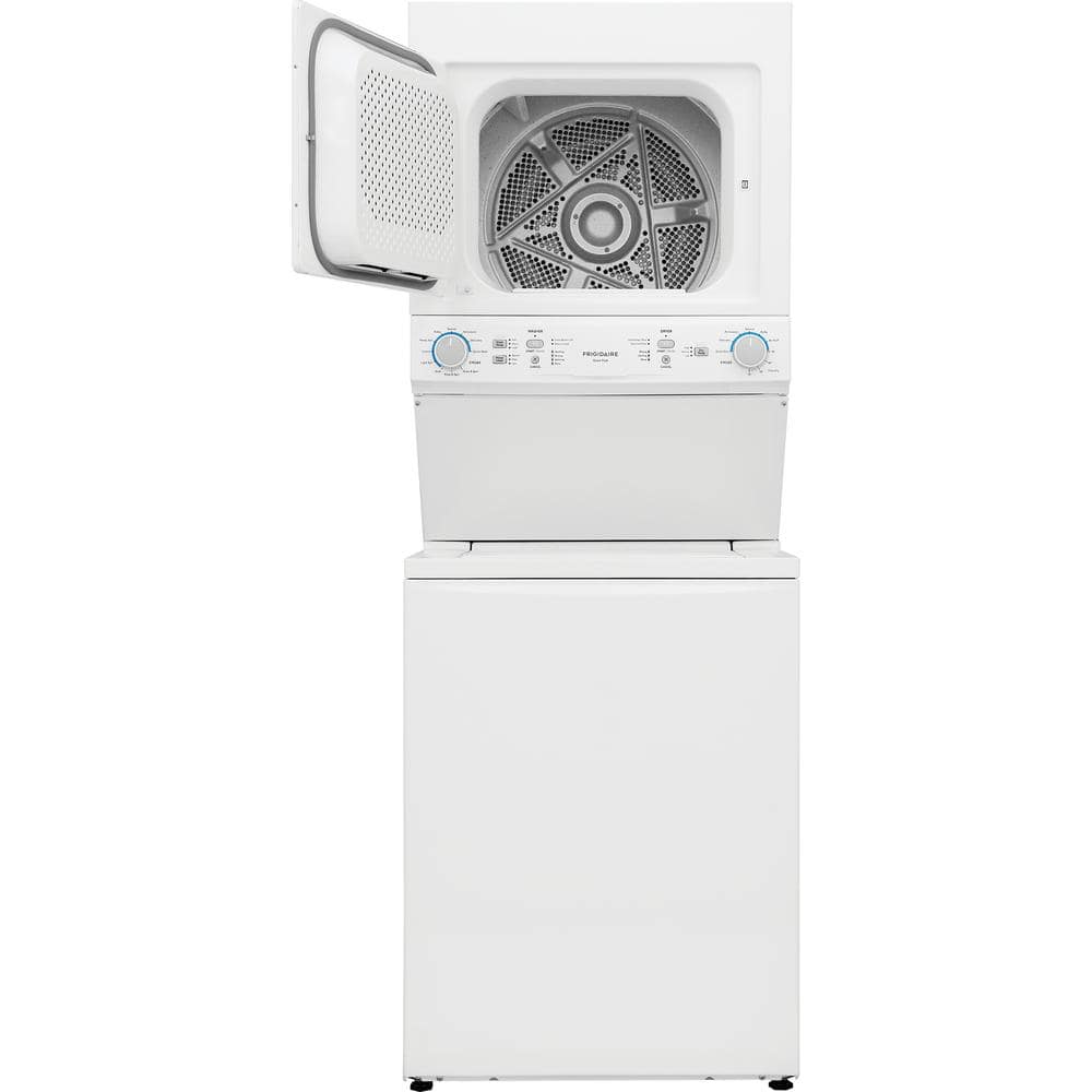 White Electric Stacked Washer and Dryer Combo