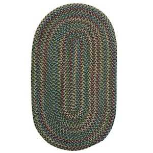 Millwork Green 3 ft. x 5 ft. Tweed Indoor Oval Area Rug