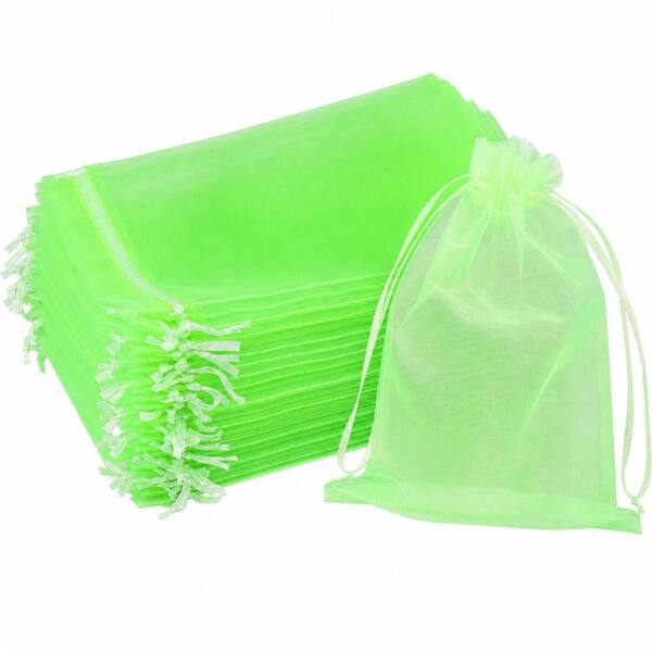 Breathable Organza 50-Pieces Double Drawstring Lightweight 7 x 9 in. Fruit Protection Garden Bag Set, Fruit Baskets