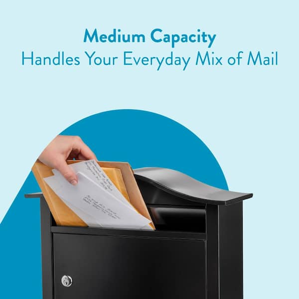Architectural Mailboxes Saratoga Black, Medium, Steel, Locking