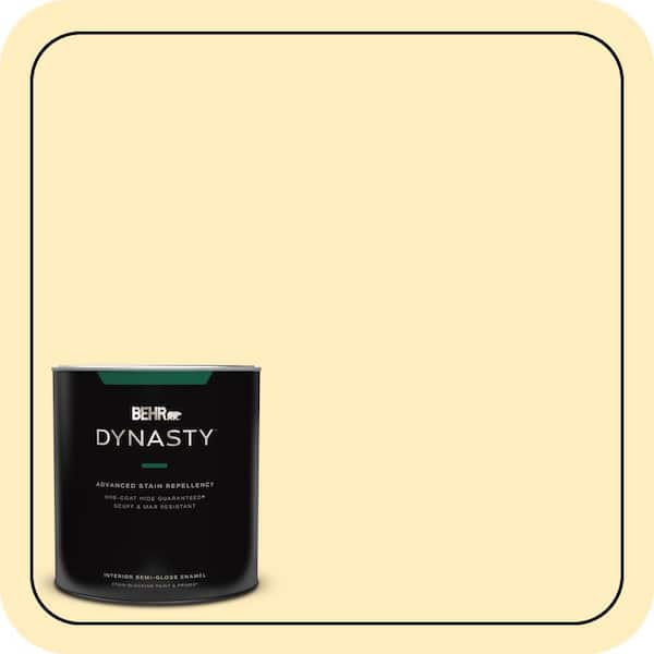 BEHR DYNASTY 1 qt. #P290-1 Soft Buttercup Semi-Gloss Enamel Interior Stain-Blocking Paint & Primer