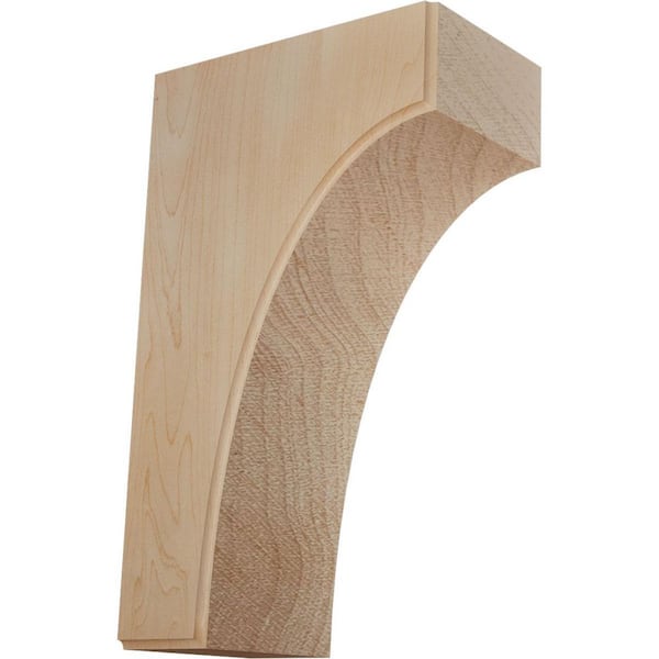 Ekena Millwork 3-1/2 in. x 6 in. x 10 in. Unfinished Maple Clarksville Corbel