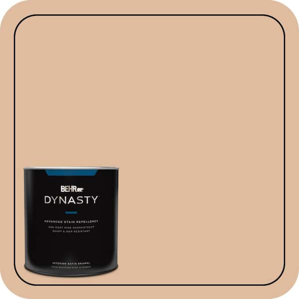 BEHR DYNASTY 1 qt. Home Decorators #HDC-CT-04 Chic Peach Satin Enamel Interior Stain-Blocking Paint and Primer