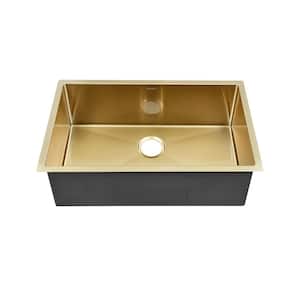Rivage Gold Stainless Steel 30 in. Single Bowl Undermount Kitchen Sink