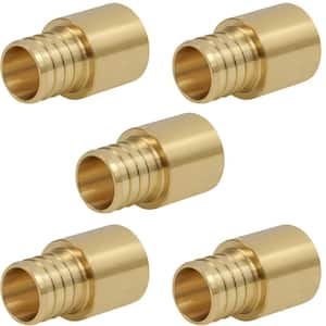 1/2 in. Brass Male Sweat Copper Adapter x 5/8 in. Pex Barb Pipe Fitting (5-Pack)