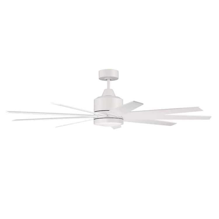 CRAFTMADE Champion 60 in. Indoor/Outdoor Matte White Ceiling Fan with Integrated LED Light and Remote/Wall Control Included