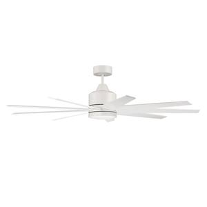 Champion 60 in. Indoor/Outdoor Matte White Ceiling Fan with Integrated LED Light and Remote/Wall Control Included