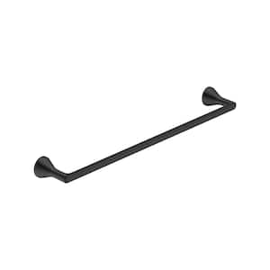 Aspirations 24 in. Wall Mounted Towel Bar in Matte Black