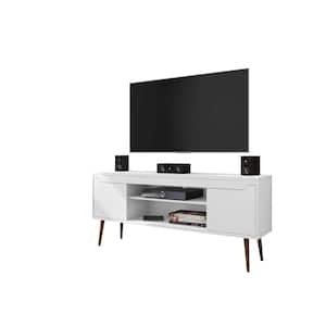 Bradley 63 in. White Composite TV Stand Fits TVs Up to 60 in. with Cable Management