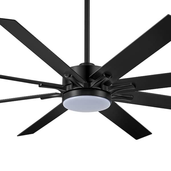 Brajah 68 in. Indoor Integrated LED Black Ceiling Fan with Light and Remote Control Included