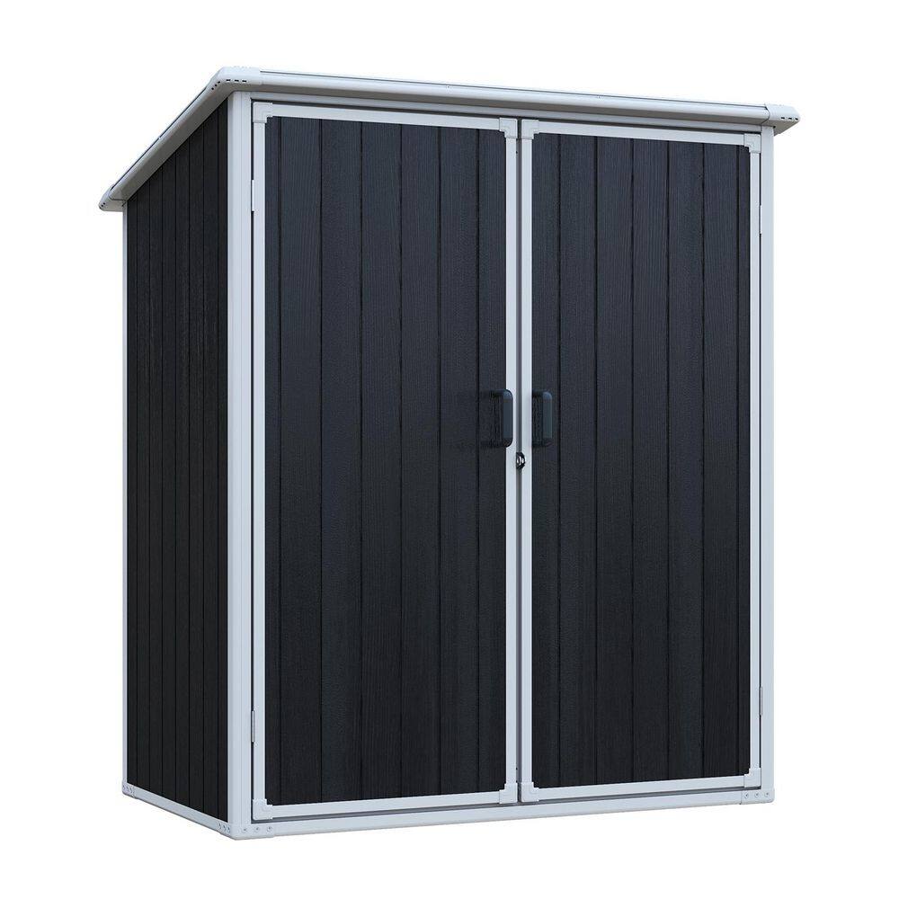 5 ft. W x 3 ft. D Resin Outdoor Storage Shed with Single Pitched Roof and Lockable Door (14.5 sq. ft. ) in Black price history on PriceWatchPro