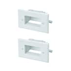 1-Gang Low Voltage Recessed Cable Plate, White (2-Pack)