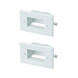 1-Gang Low Voltage Recessed Cable Plate, White (2-Pack)