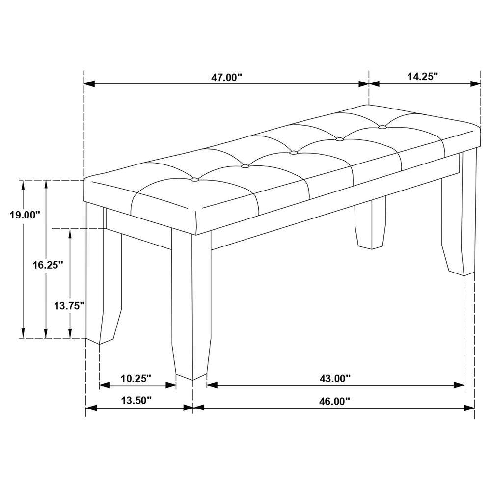 Gray Transitional Wood Bench with Padded Cushion, 47"