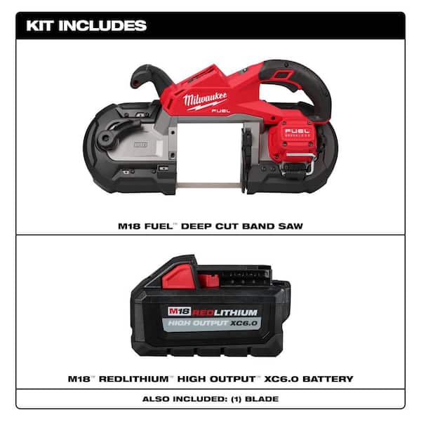 M18 FUEL 18V Lith-Ion Brushless Cordless Deep Cut Band Saw w/ High Output 6.0 Ah Battery