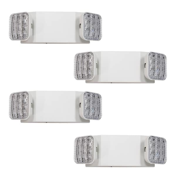 RUN BISON 4-Pack Rectangle 10-Watt Equivalent Integrated LED White Emergency Light With Ni-Cad 3.6-Volt Battery
