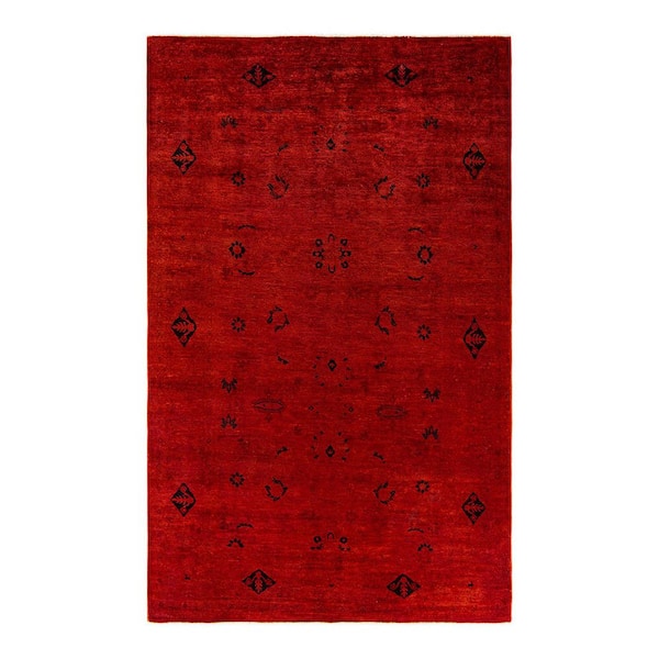 Overdyed Orange 9 ft. x 12 ft. Solid Wool Indoor Area Rug