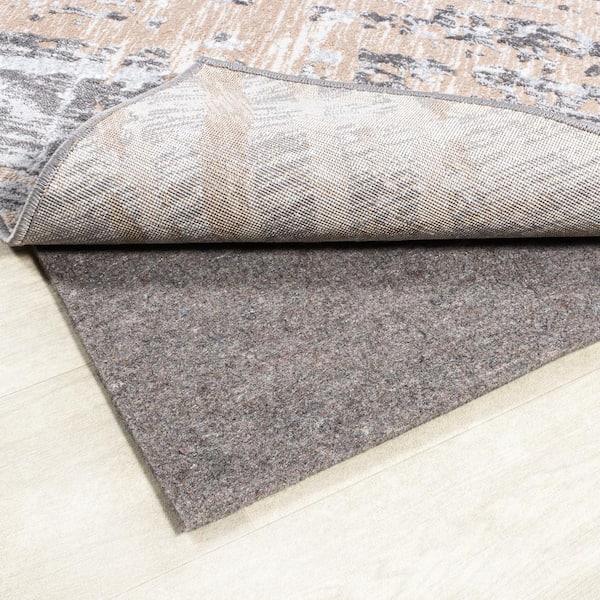 JONATHAN Y Comfort Plus Hard Surface Flooring 0.25 in. Pile Gray/Brown 3 ft. x 5 ft. Rug Pad