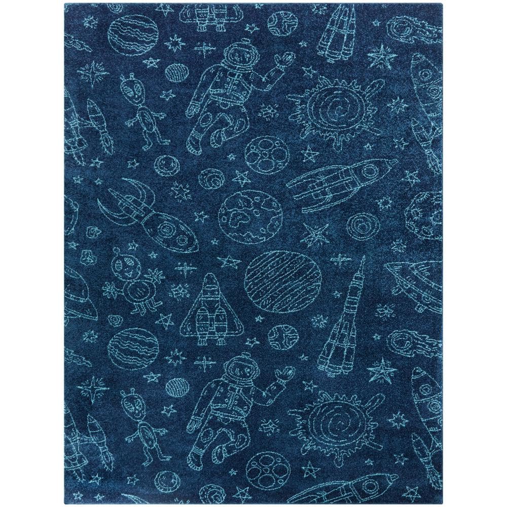 Space Rockets Blue 8 ft. x 10 ft. Area Rug price history on PriceWatchPro