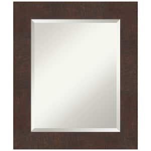 Medium Rectangle Wildwood Brown Beveled Glass Casual Mirror (25.25 in. H x 21.25 in. W)