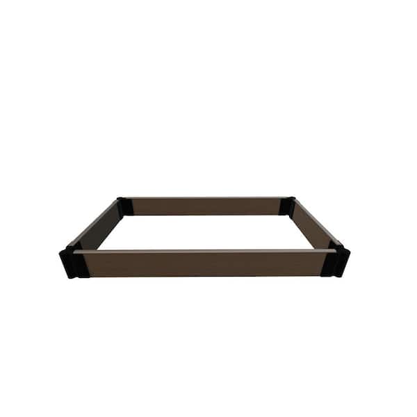 Frame It All Tool-Free Uptown Brown 2 ft. x 4 ft. x 5.5 in. Composite Raised Garden Bed-1 in. Profile