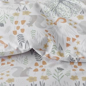 Company Kids Forest Animals Ivory Multi Organic Cotton Percale Standard Pillowcase (Set of 2)